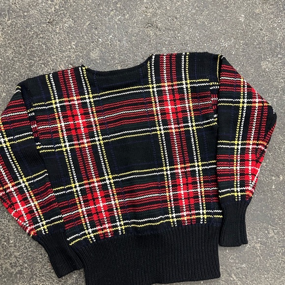 Polo Ralph Lauren Plaid Vintage Wool Sweater Women’s Black Small Preppy Cricket - Picture 6 of 6
